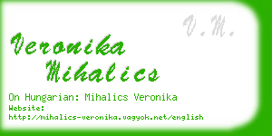 veronika mihalics business card